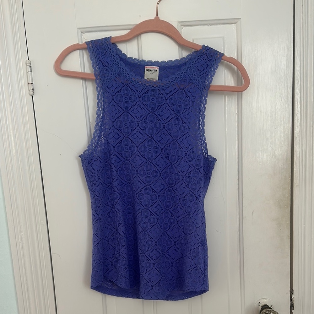NWOT Free People Intimately hydrangea purple lace tank top - size small